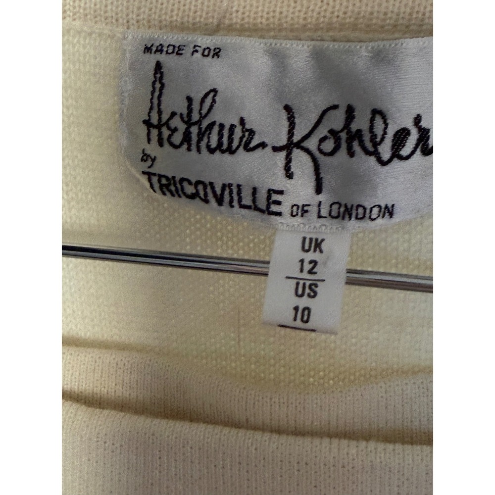 Vintage Cream Knit Skirt Suit Set | Arthur Kober Tricoville London DISPA Sz 10 - Picture 4 of 12